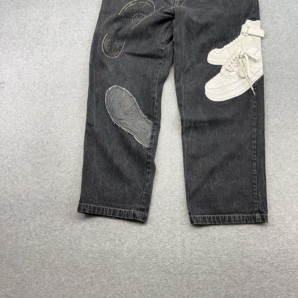 Vintage RAW BLUE Air Force Sneaker Y2K 3D Embroidered Baggy Jeans Shoe 36x32 - Picture 2 of 13